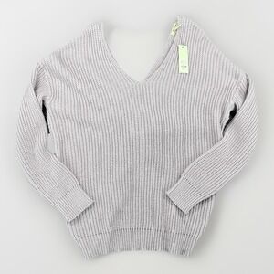 Slouchy Oversized Twist Back Pullover Sweater Womens M Purple Lavender Spring‎